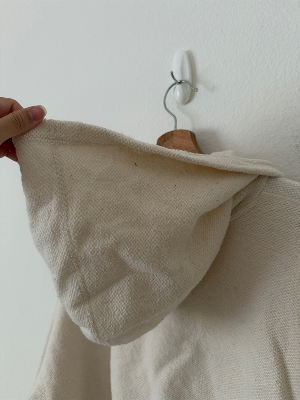 Mollusk California Golden Hour Hooded Cropped Pullover Sweater Size Large Creme - Picture 9 of 12